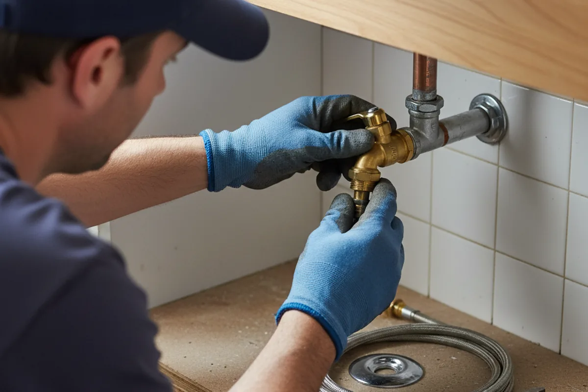 Shutoff valve and fitting work during Burst Pipe Repair in Water Valley
